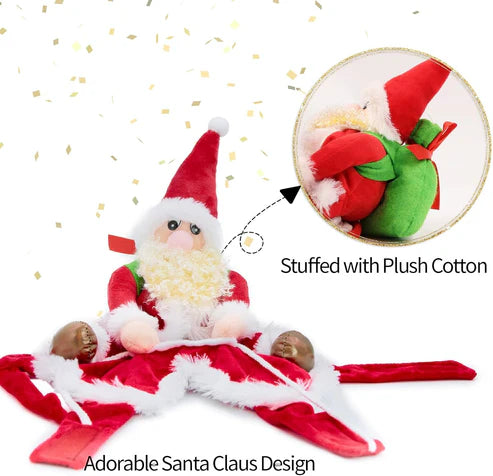 DELIFUR Santa Dog Costume – Christmas Santa Claus Riding Pet Outfit