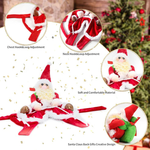 DELIFUR Santa Dog Costume – Christmas Santa Claus Riding Pet Outfit